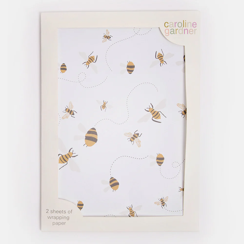 Bees Wrapping Paper Set of 2 Sheets