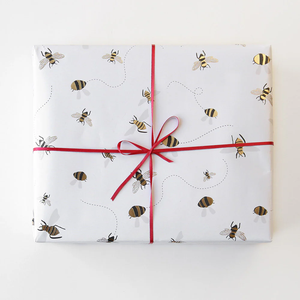 Bees Wrapping Paper Set of 2 Sheets - Image 2