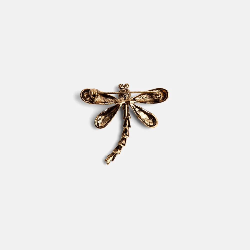Dragonfly Emerald Crystal Brooch - Image 2